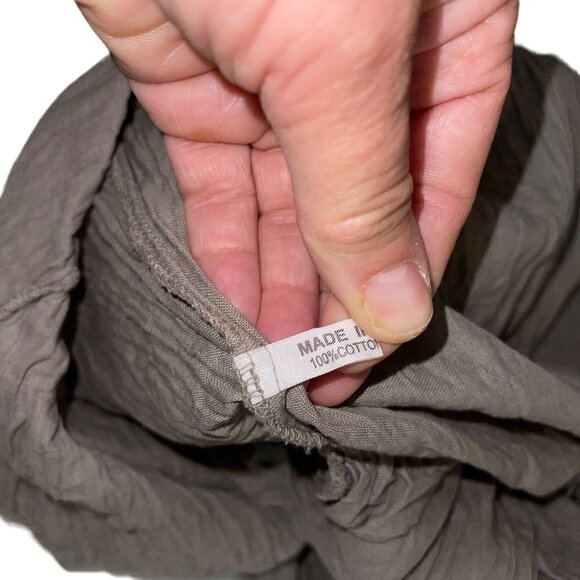 Womens Dress Size Medium Gray Pleated Summer Pockets Midi Pure Cotton New - Picture 8 of 10